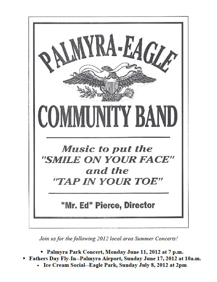 Program From Palmyra-Eagle Community Band Concert May 21, 2012